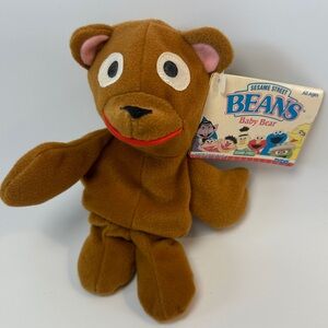VTG Sesame‎ Street Beans Baby Bear 1997 Jim Henson Plush Beanie with Tags